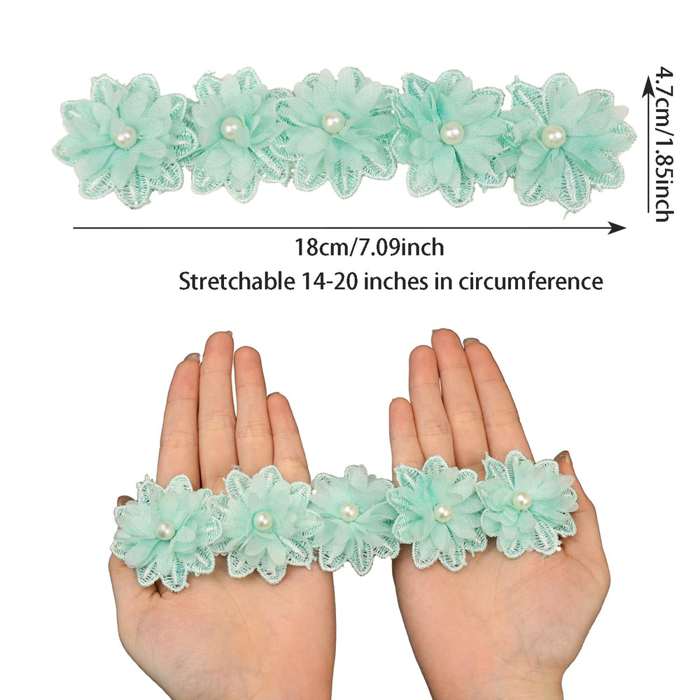 Rannyrena cyan elastic band detail ensuring soft, secure fit.