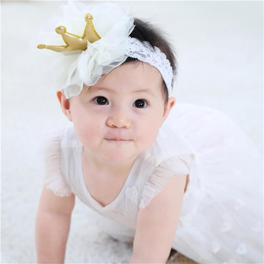Rannyrena headband used as a photography prop for timeless baby portraits.