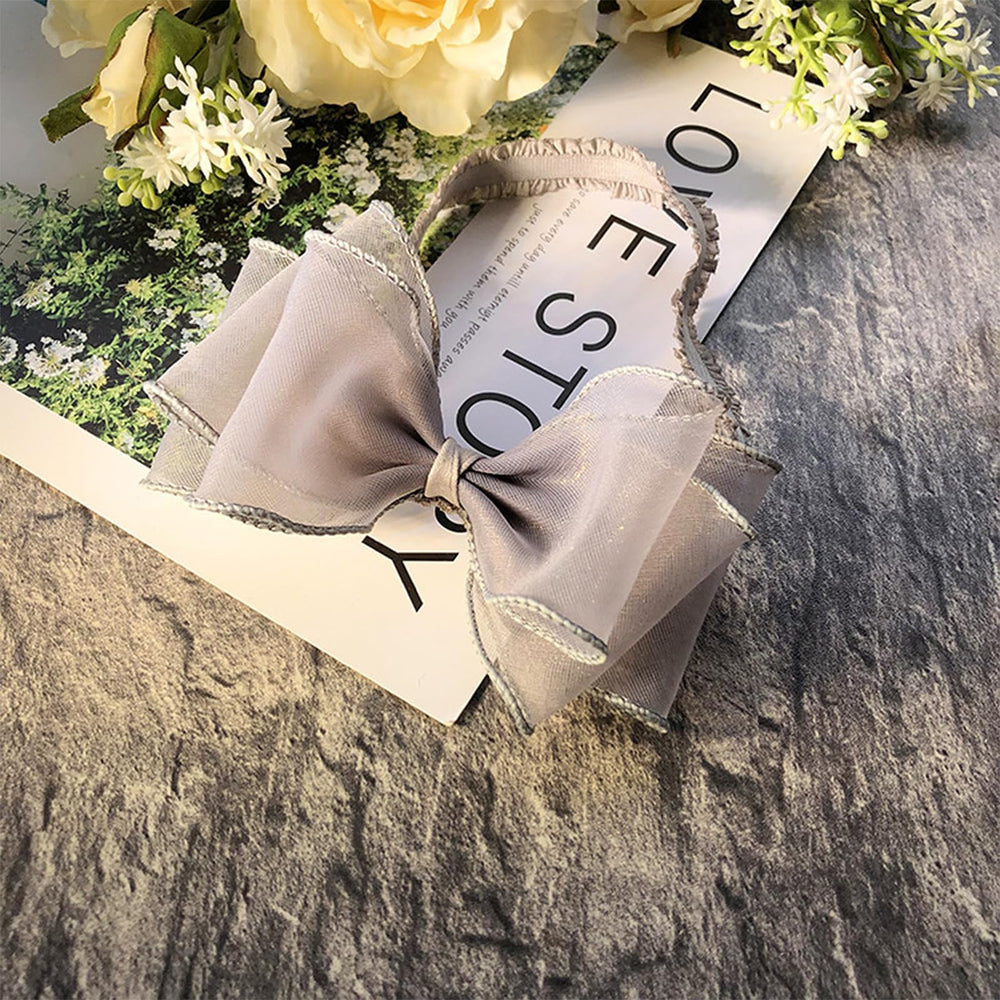 Rannyrena lace-trim headband grey a elastic detail adds charm.