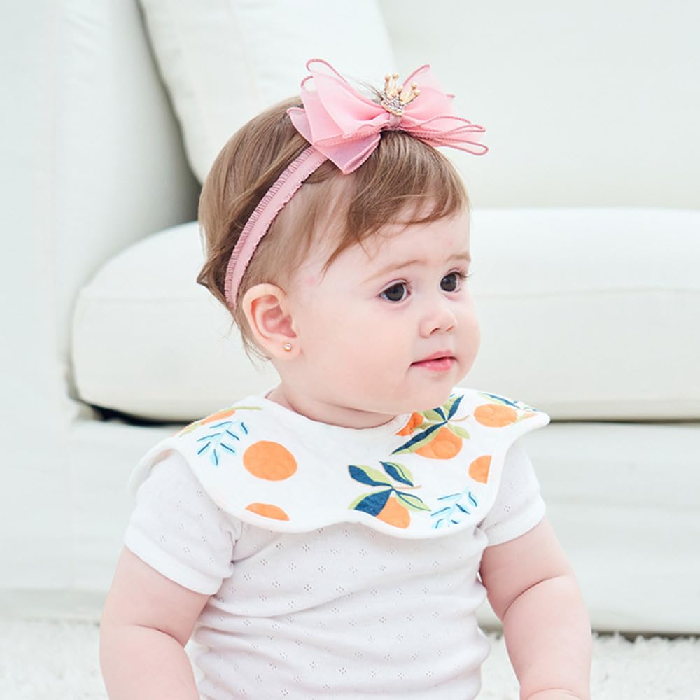 Rannyrena satin bow headband with soft, comfortable fit for newborns