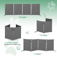 RANTILA grey dog gate with bottom rubber pads protecting floor surface