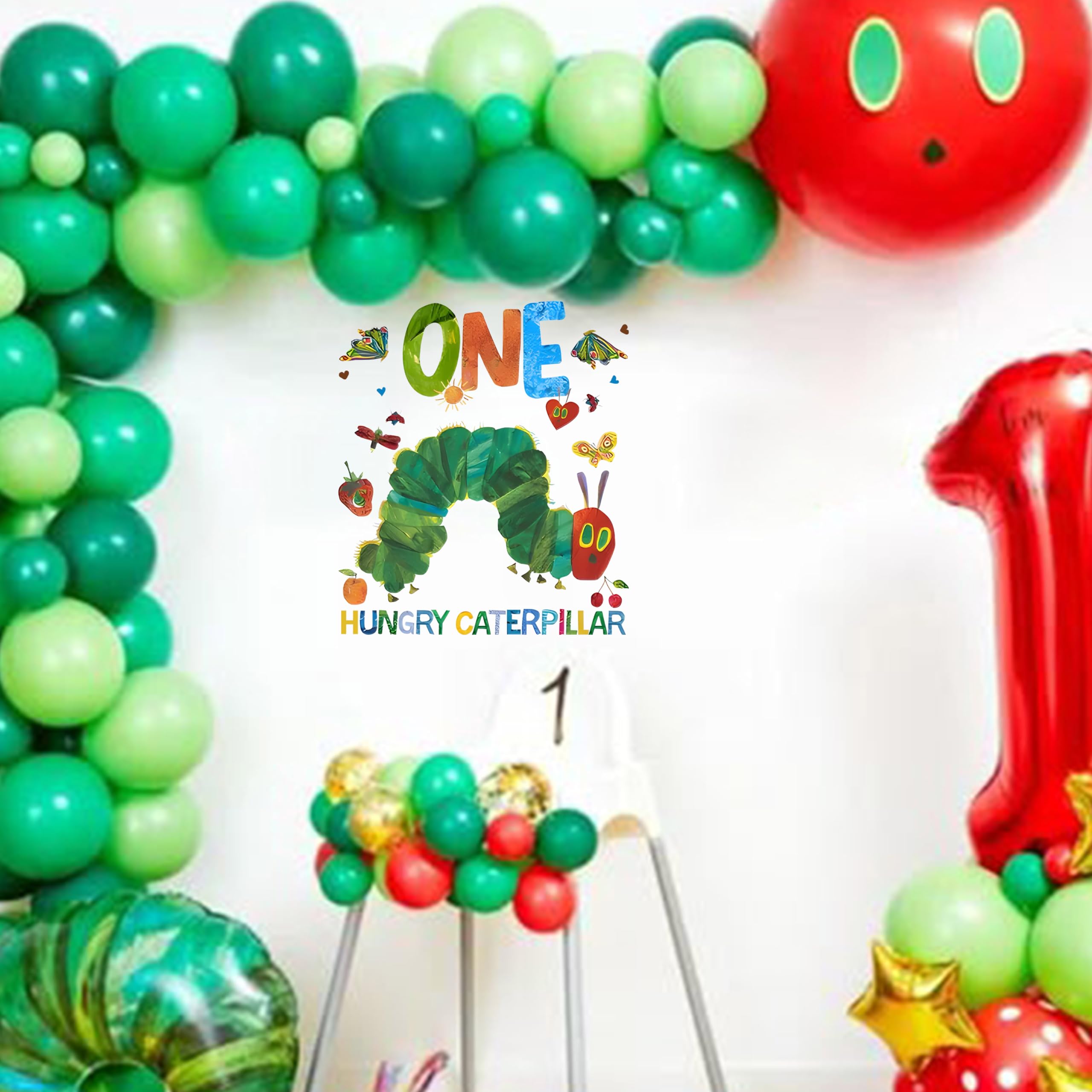 Raoformi One Hungry Caterpillar decal fruits closeup for colorful party scene