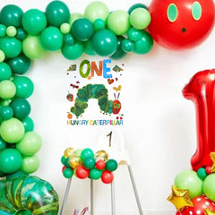 Raoformi One Hungry Caterpillar decal fruits closeup for colorful party scene