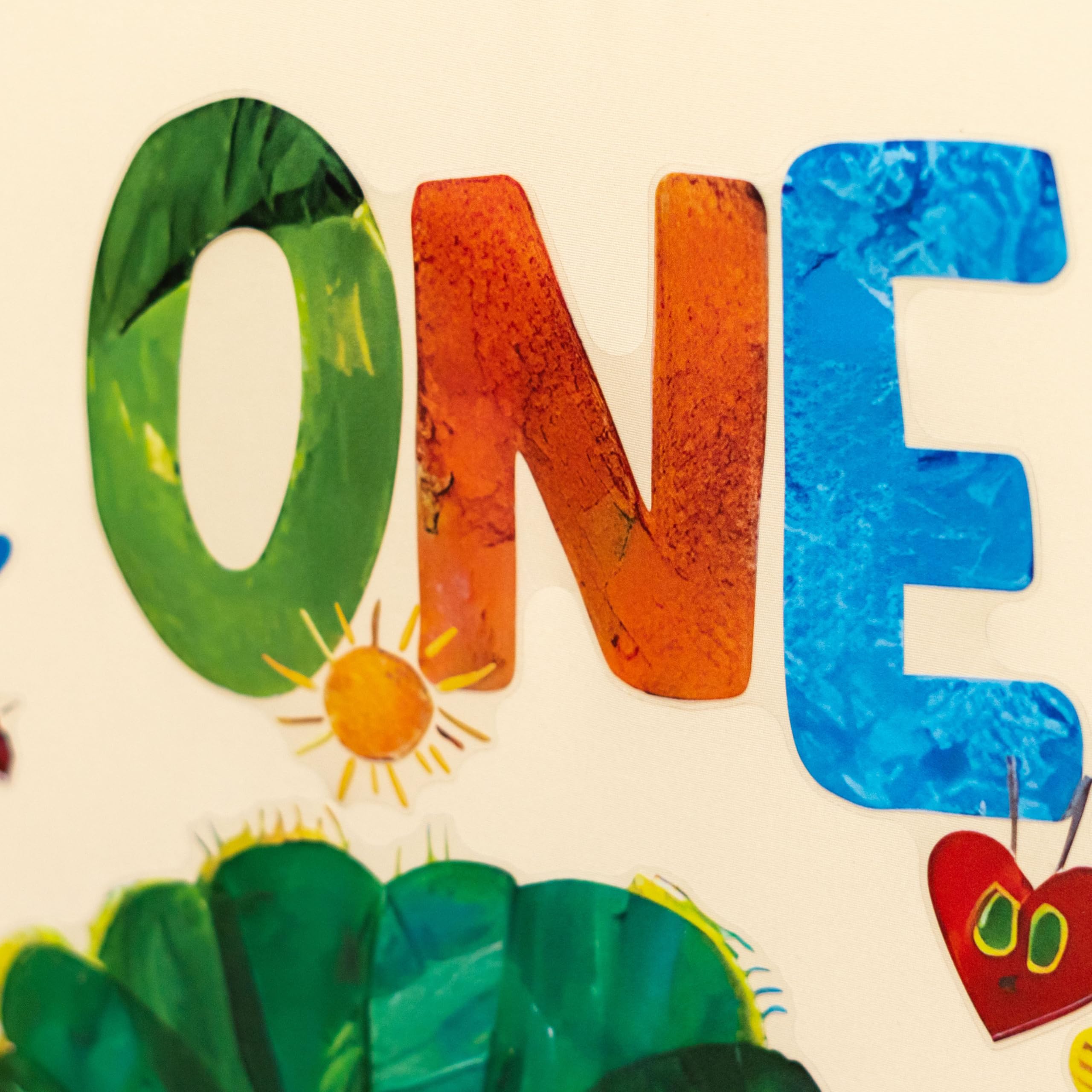 Raoformi One Hungry Caterpillar decal ONE text highlight for milestone party