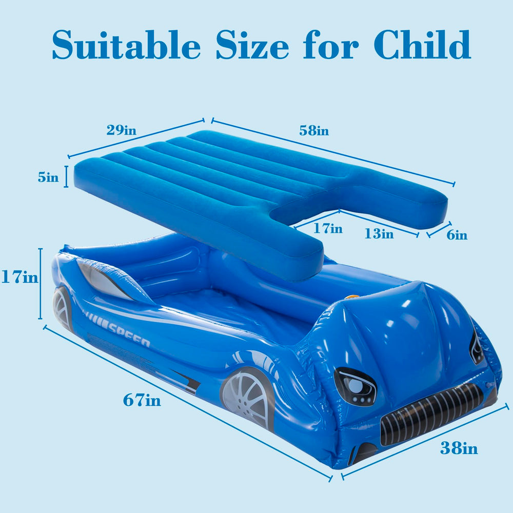 RAPTAVIS kids air mattress blue packed compact shows travel-friendly storage.