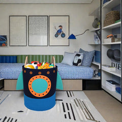 RareCi rocket hamper with carry handles enables simple transport between rooms.