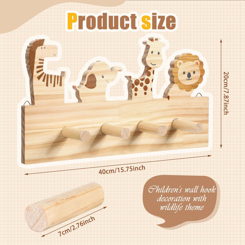 RattanView Safari elephant-figure wall hook detail shows durable wood finish