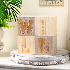 RattanView woodland blocks arranged in a playroom create a charming display.