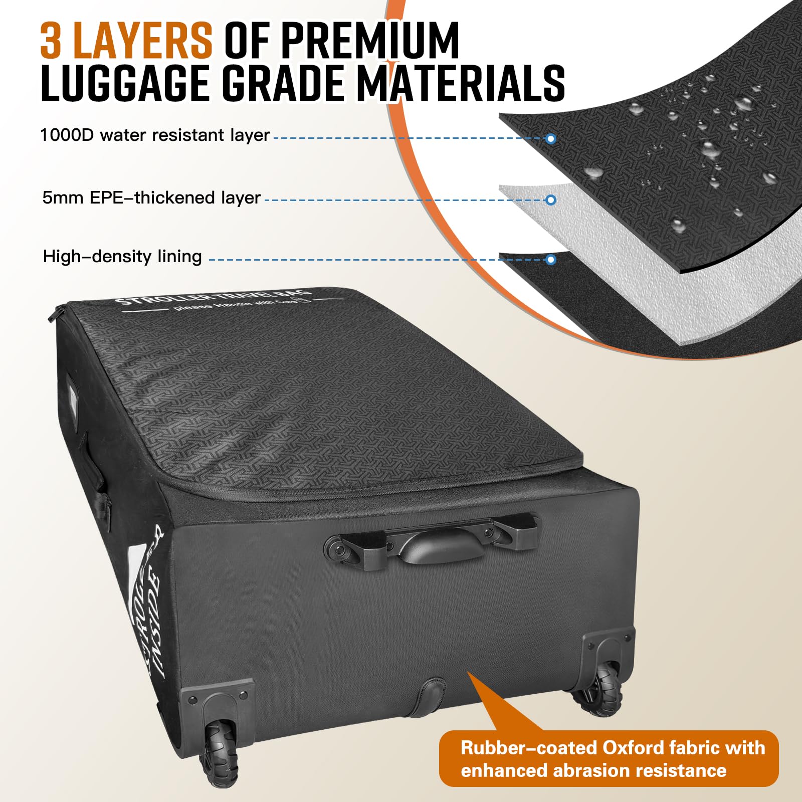 Raymace padded stroller travel bag folded compact storage when not in use