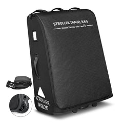 RayMACE padded stroller travel bag front view with wheels for easy airport navigation.