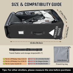 Raymace padded stroller travel bag wheels action for easy airport maneuvering