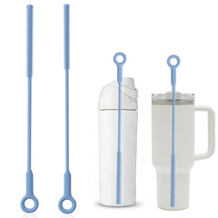 Raymeefa blue silicone straw cleaner brush for quick, scratch-free cleaning.