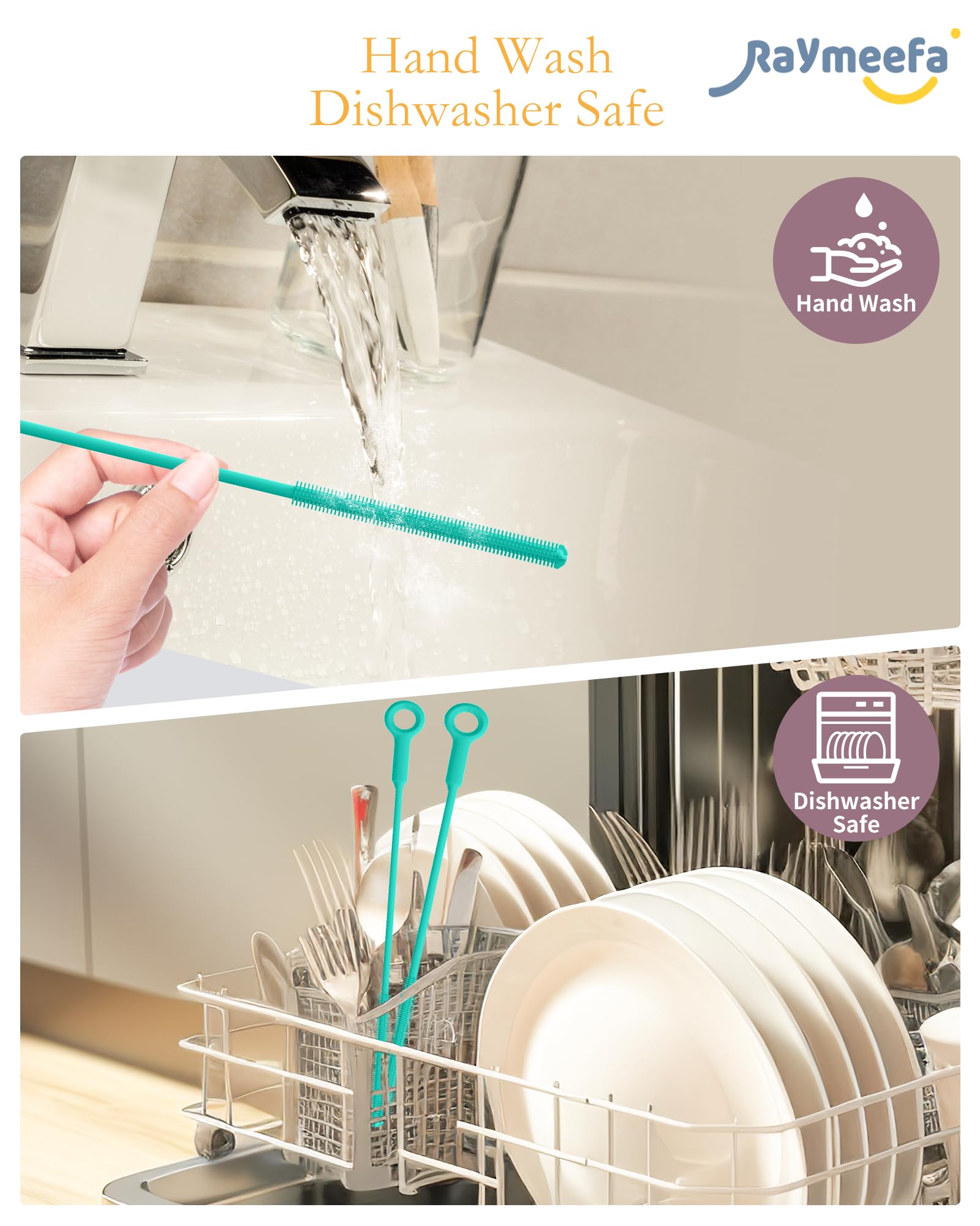 Raymeefa travel-size bottle/straw cleaner, compact for on-the-go use