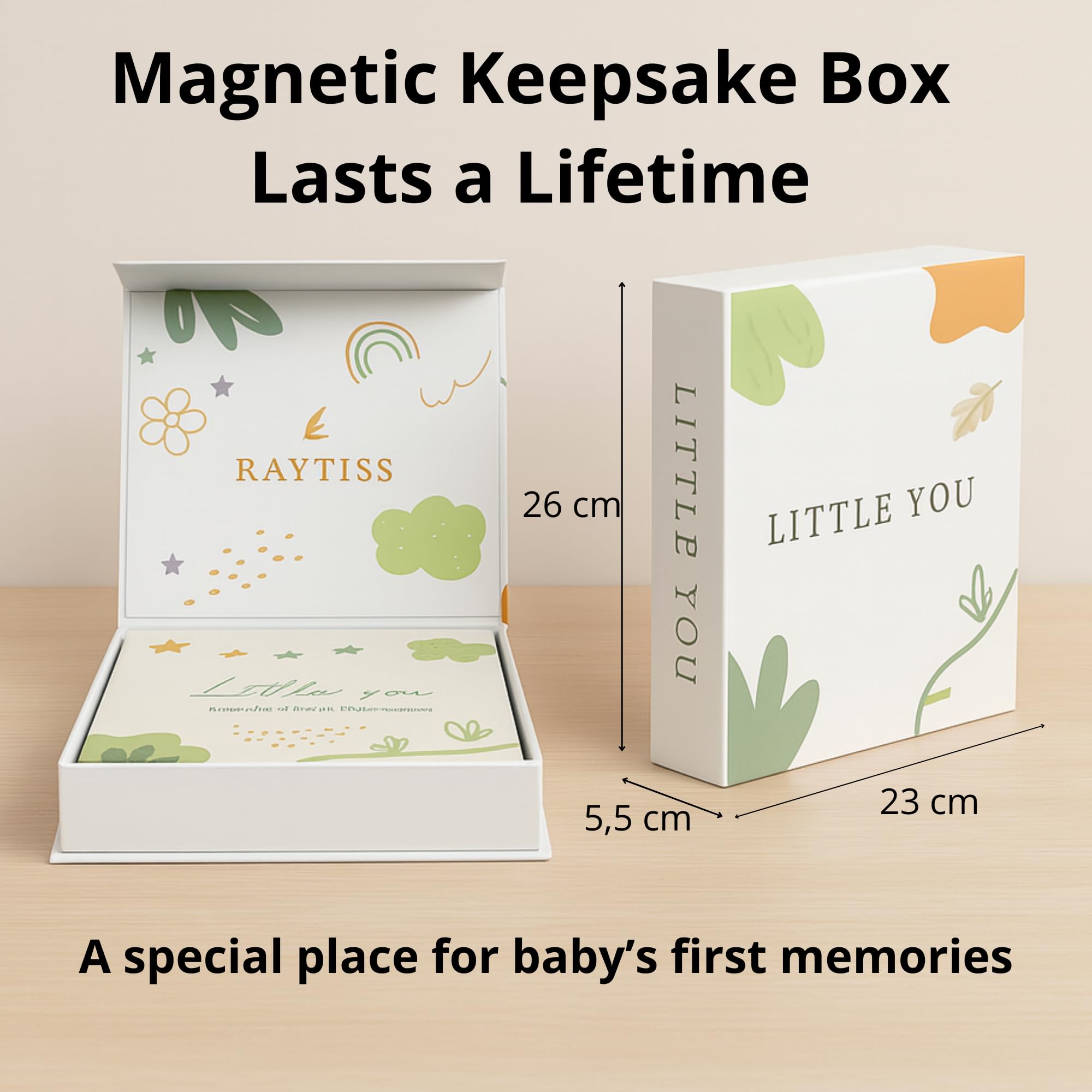 Raytiss Little You premium gift box with magnetic closure makes gifting effortless.