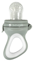 RaZbaby baby solids feeder pouch grey/white for safe, mess-free fruit and veggie intro