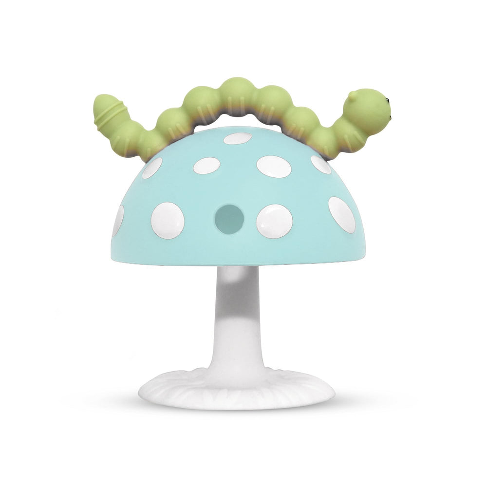 RaZbaby Chompy grip teether caterpillar-handle eases grasp for tiny teething hands