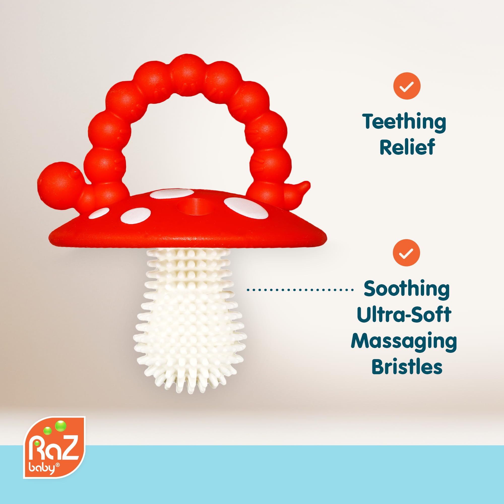 RaZbaby Chompy teether silicone mouthpiece gentle teething relief
