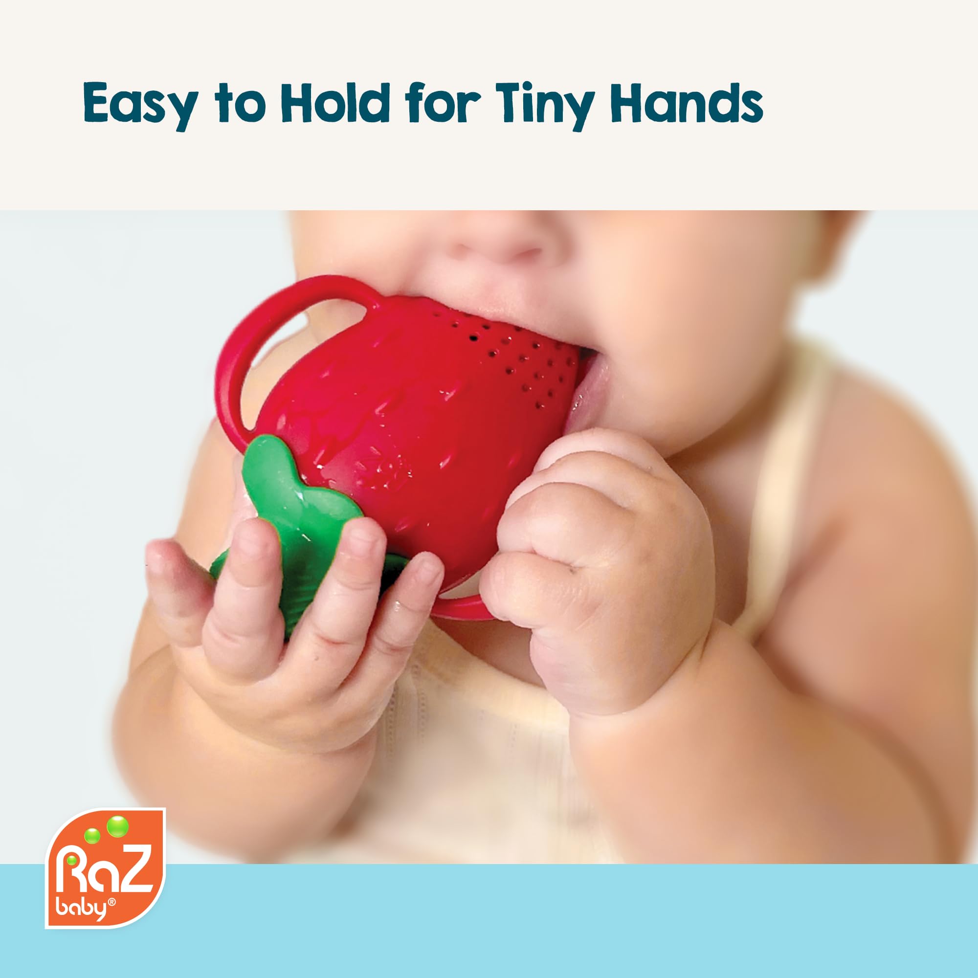Dishwasher-safe Razbaby Fruitique feeder for convenient cleaning and peace of mind.