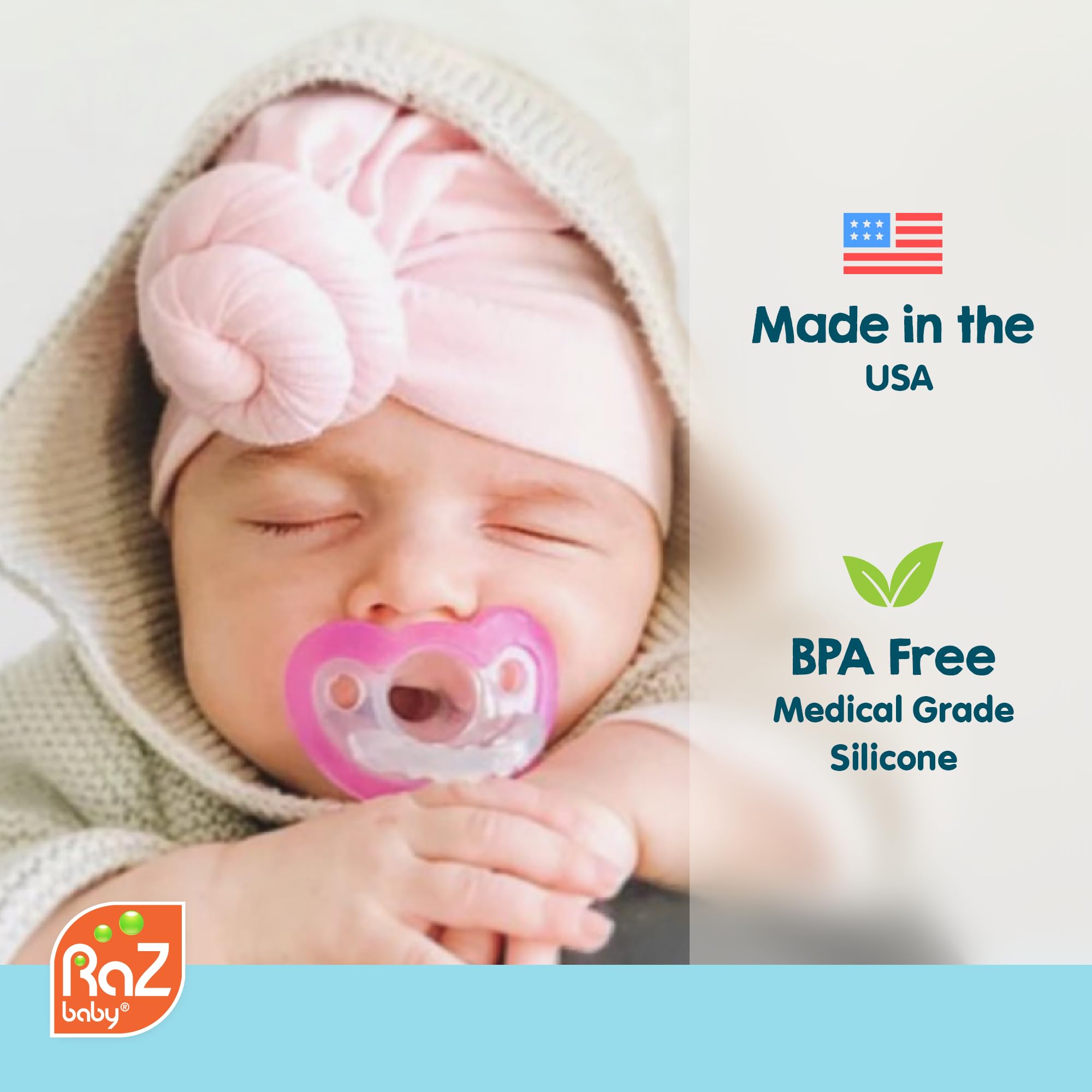 RaZbaby JollyPop medical-grade silicone delivers soft comfort with durable, safe material