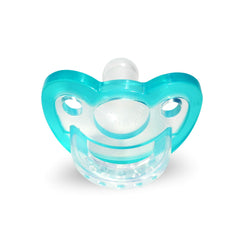 RaZbaby JollyPop orthodontic nipple visible, supporting natural development.