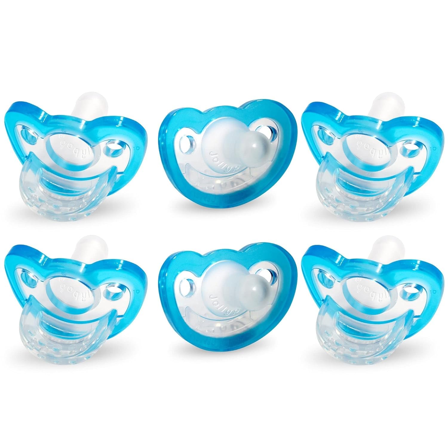 RaZbaby JollyPop pacifier blue 0-3 months with safe one-piece design for easy cleaning