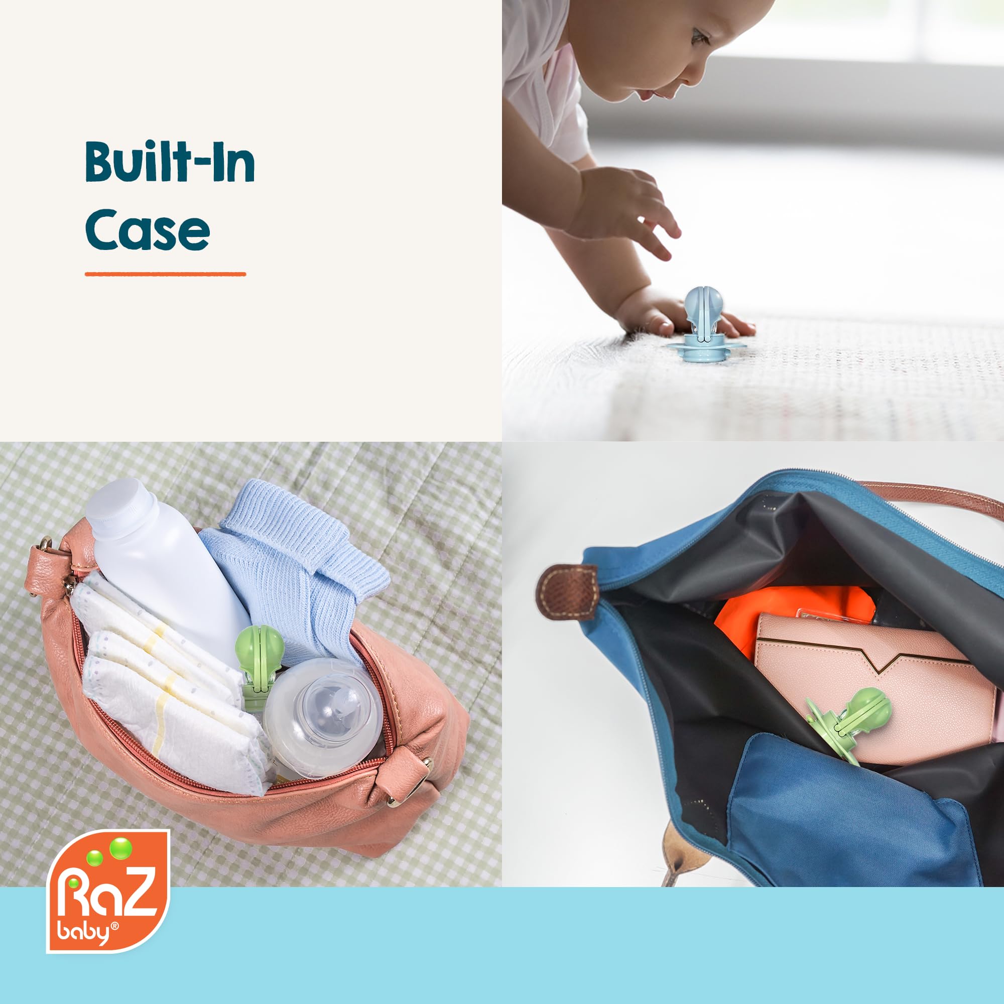 RaZbaby Keep-It-Kleen soft shield detail emphasizes pinch-free, comfy fit