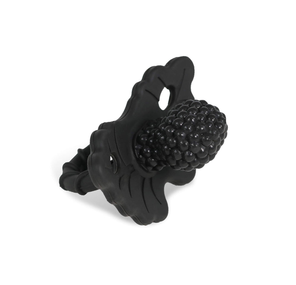 RAZBABY RaZberry teether close-up with BerryBumps texture for soothing gums