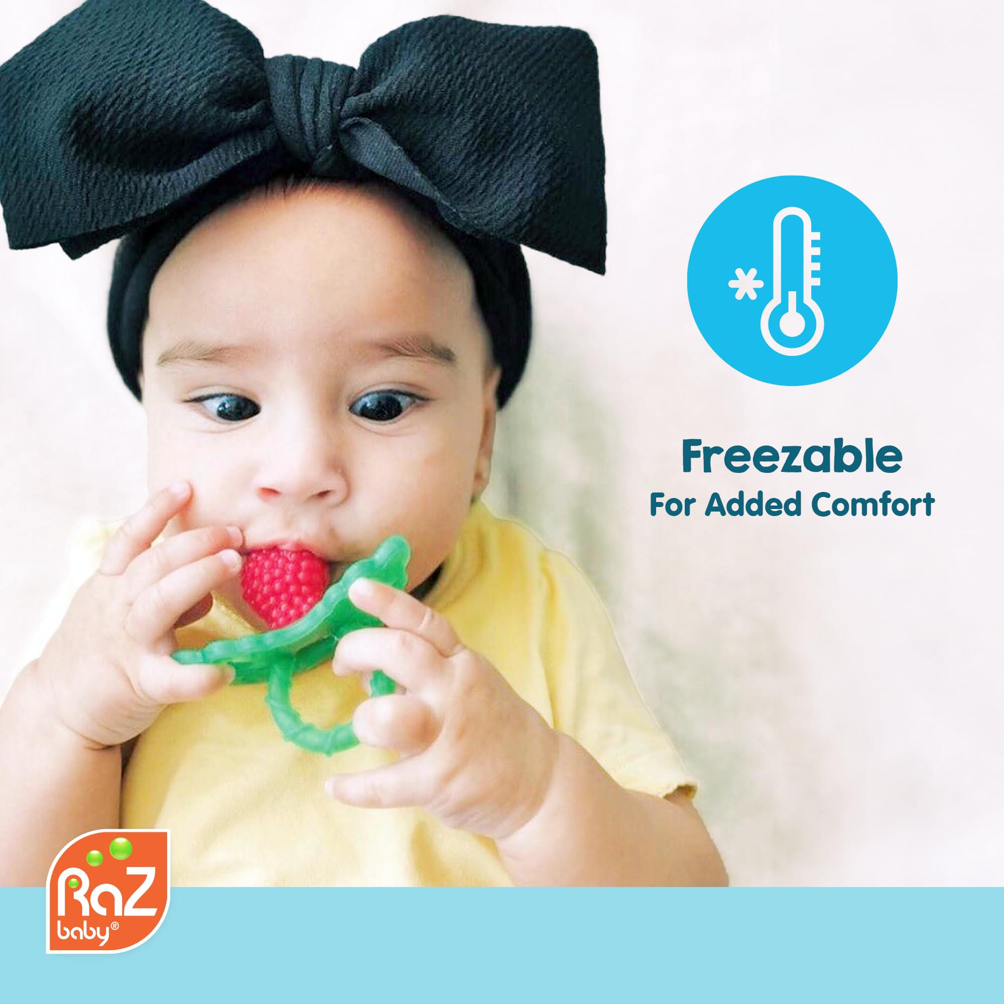RaZbaby RaZberry easy-clean silicone is sterilizable for hygiene.