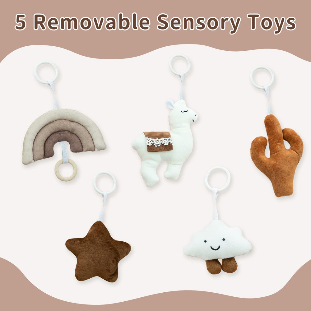 Razee Baby Gym colorful textures support sensory development and visual interest.