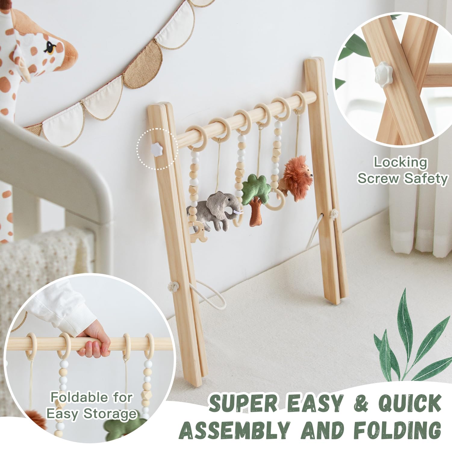 Razee Montessori bell toy encourages gentle auditory interest during play.