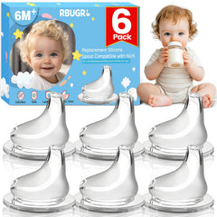 RBUGR 6-pack silicone spouts front view for NUK cups