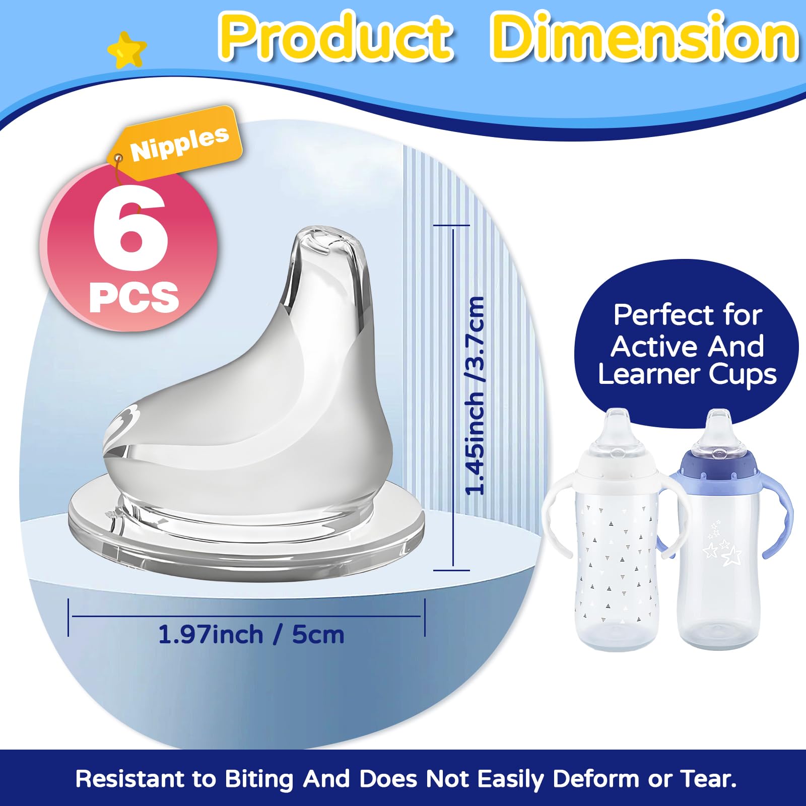 RBUGR silicone spouts compatible with NUK Active cups 5 cm opening