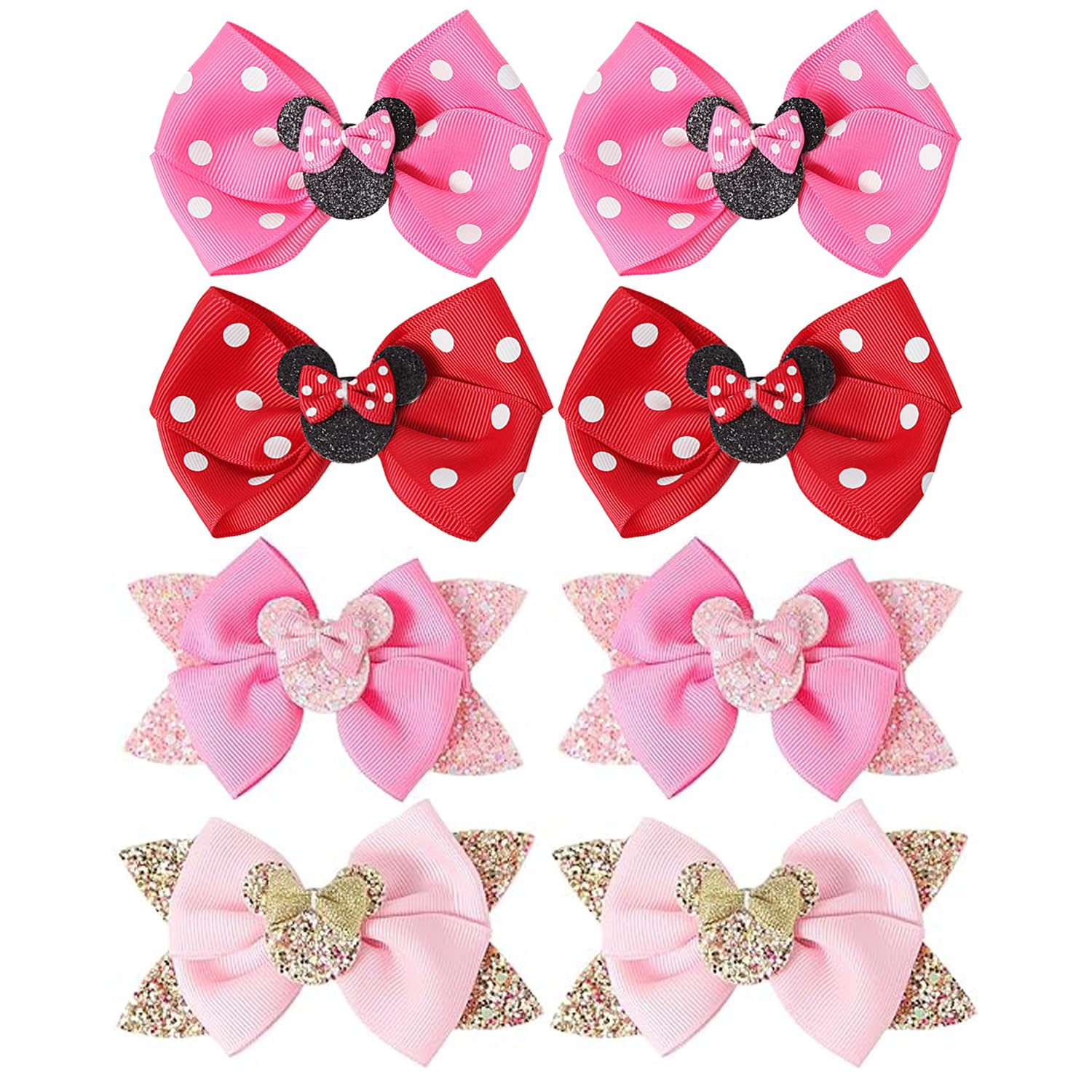 RCJERA mouse ear hair clip close-up with durable alligator clip for princess hairstyles