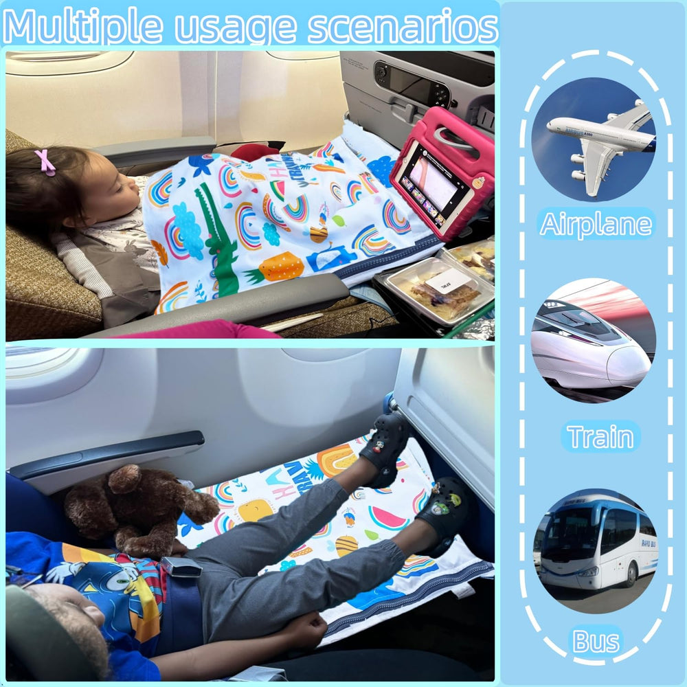 Rdttlv Airplane Seat Extender folds compactly for easy travel and storage.