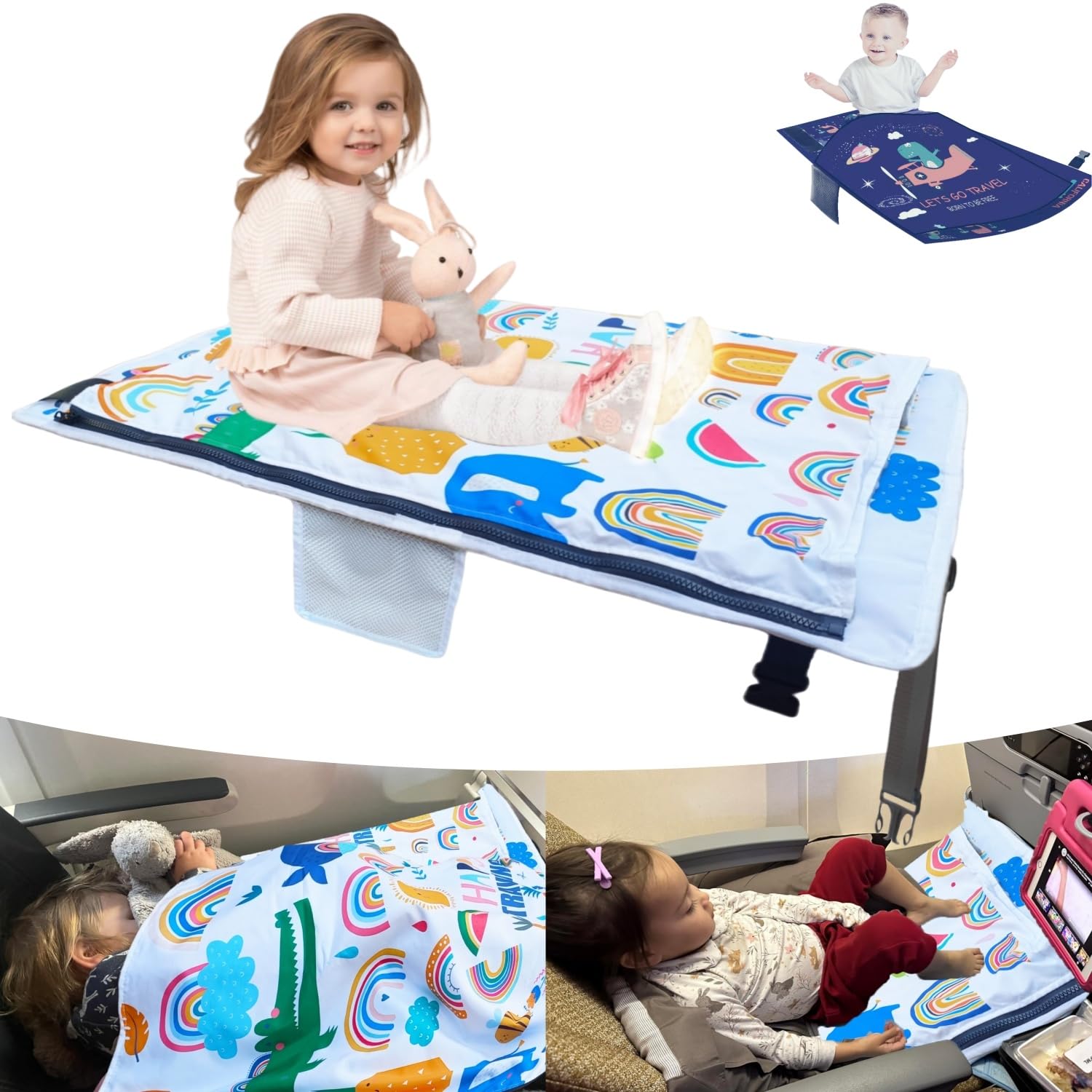 Rdttlv Baby Airplane Bed with soft quilts for peaceful sleep on flights.
