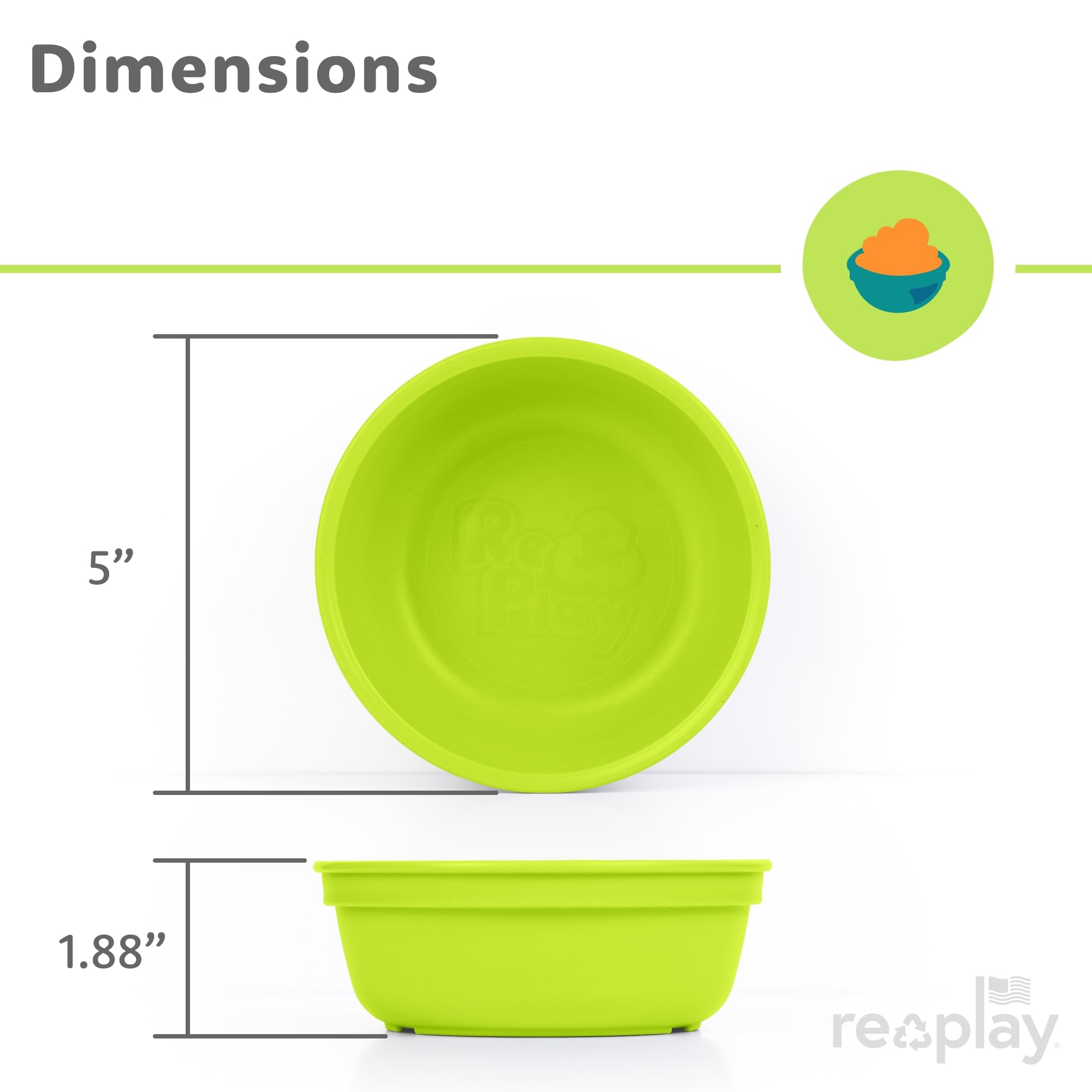 Re-Play 12oz toddler bowls four-pack ideal for family meals.