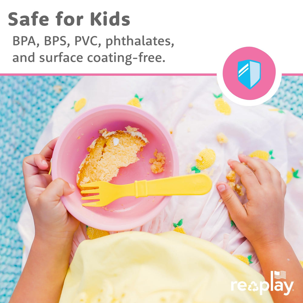 Re-Play 12oz toddler bowls color-green vibrant, kid-friendly for mealtime.