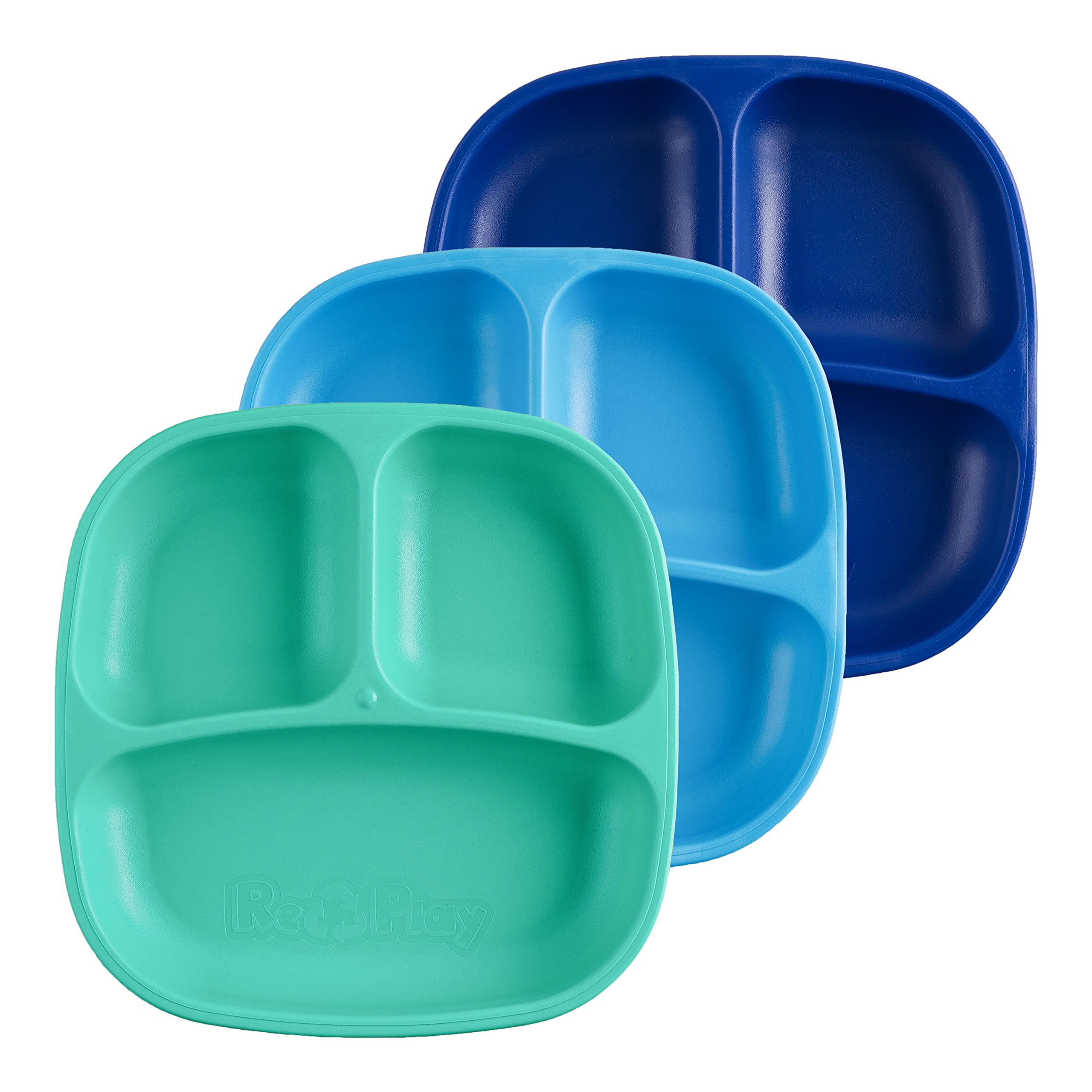 Re-Play divided plates set organized for meal prep and quick rotation
