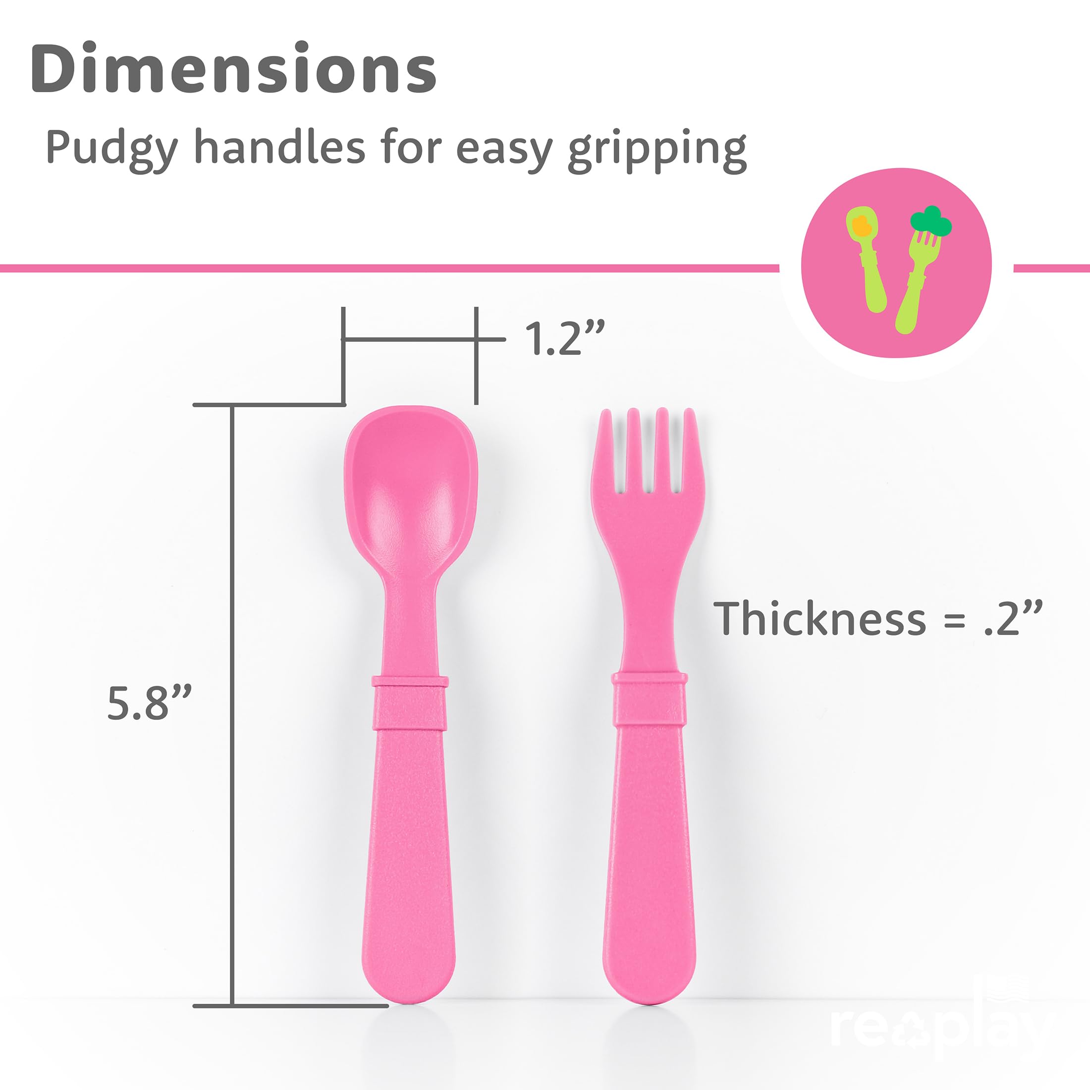 Re-Play Princess utensils on table ready for toddler mealtime