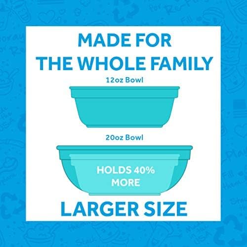 Re-Play Sorbet blue 20 oz bowl is dishwasher-safe for quick cleanup after meals.