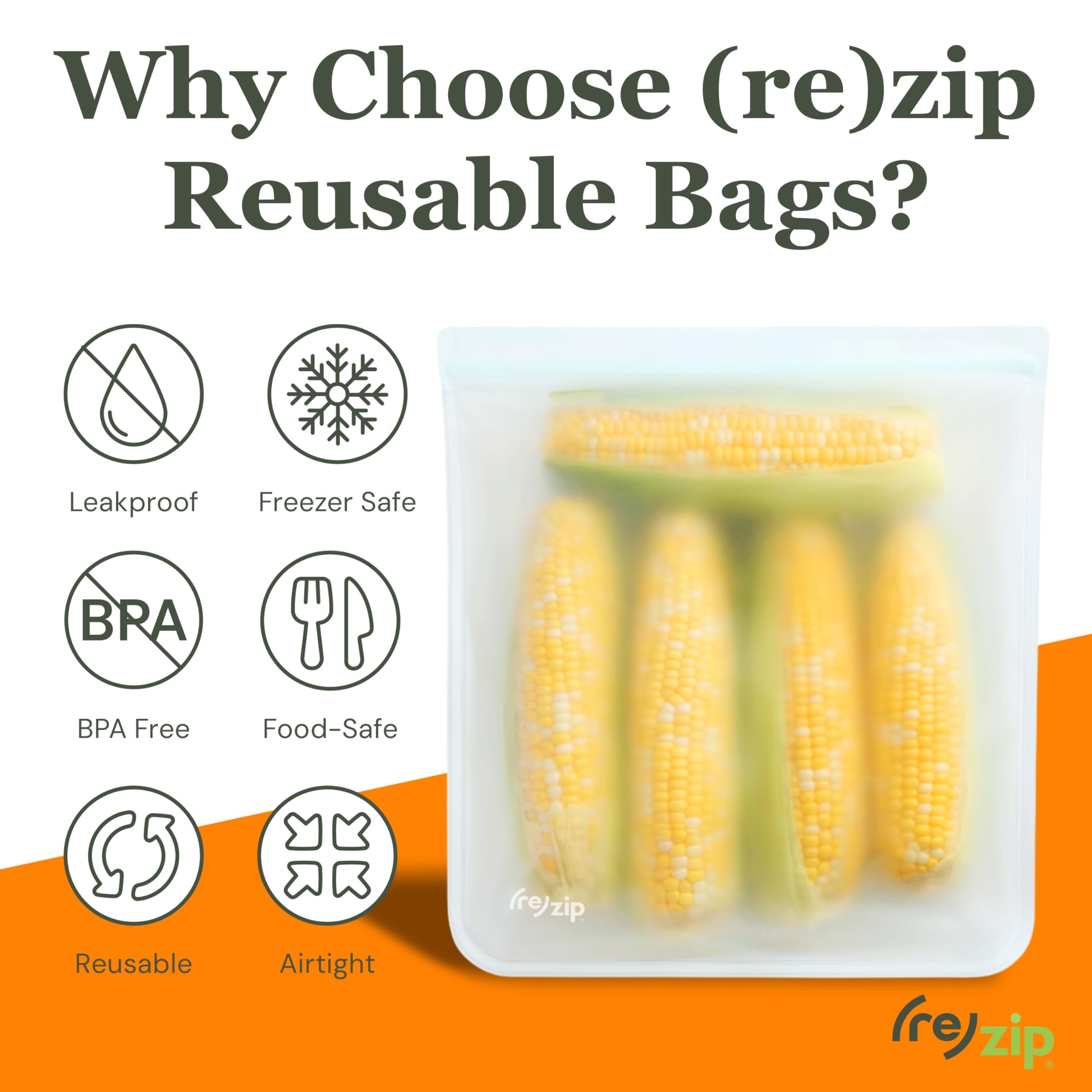 (re)zip gallon bags—16-cup capacity, ideal for bulk prep and marinating.