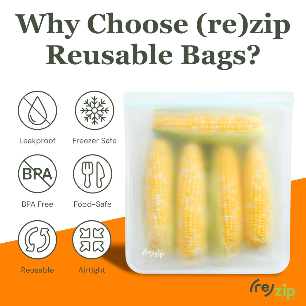(re)zip gallon bags—16-cup capacity, ideal for bulk prep and marinating.