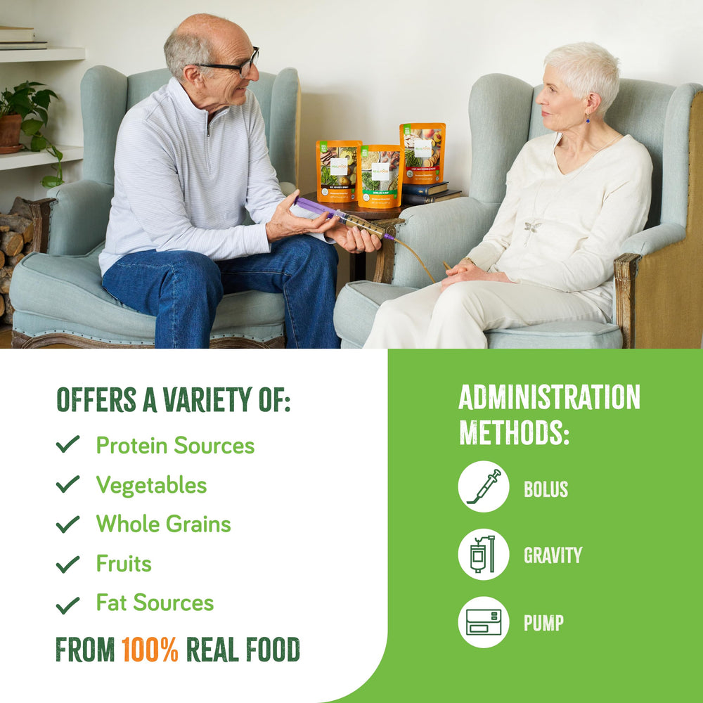 Real Food Blends gtube compatibility 12fr demonstrates versatile feeding methods.