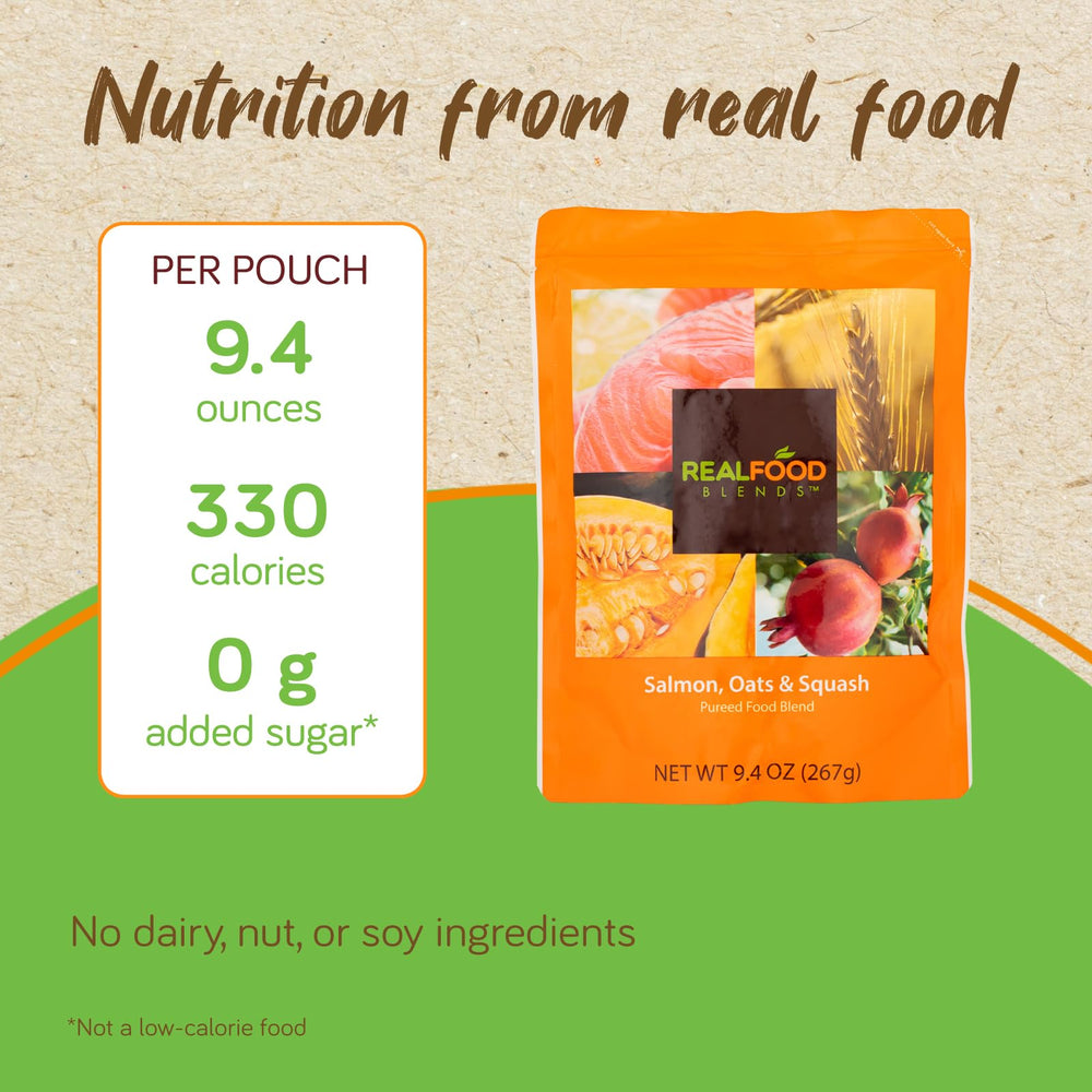 Real Food Blends-packaging-12-count-box—shelf-stable meals for quick meal planning.