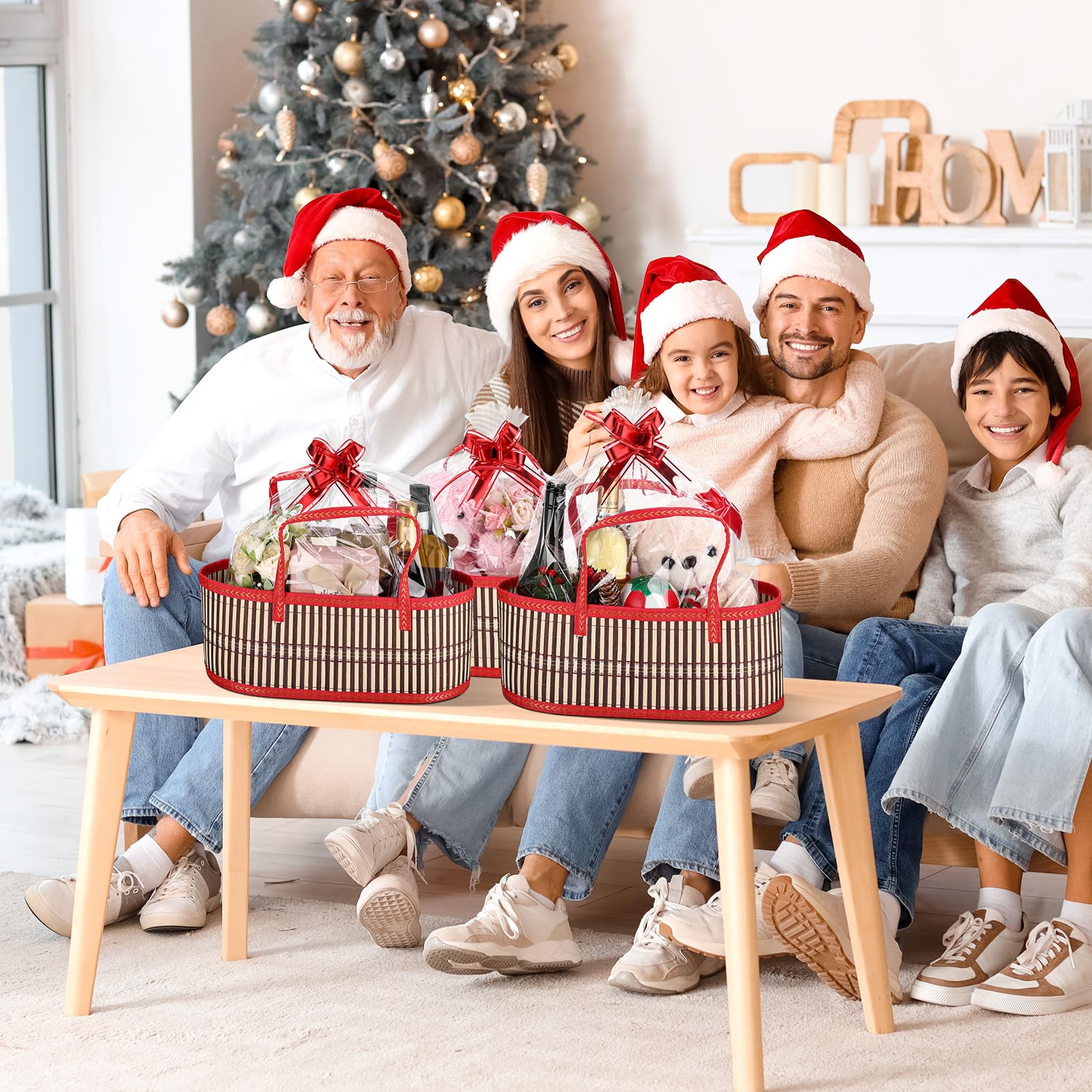 Reallnaive packaging set includes baskets, bags, and bows for versatile gifting.