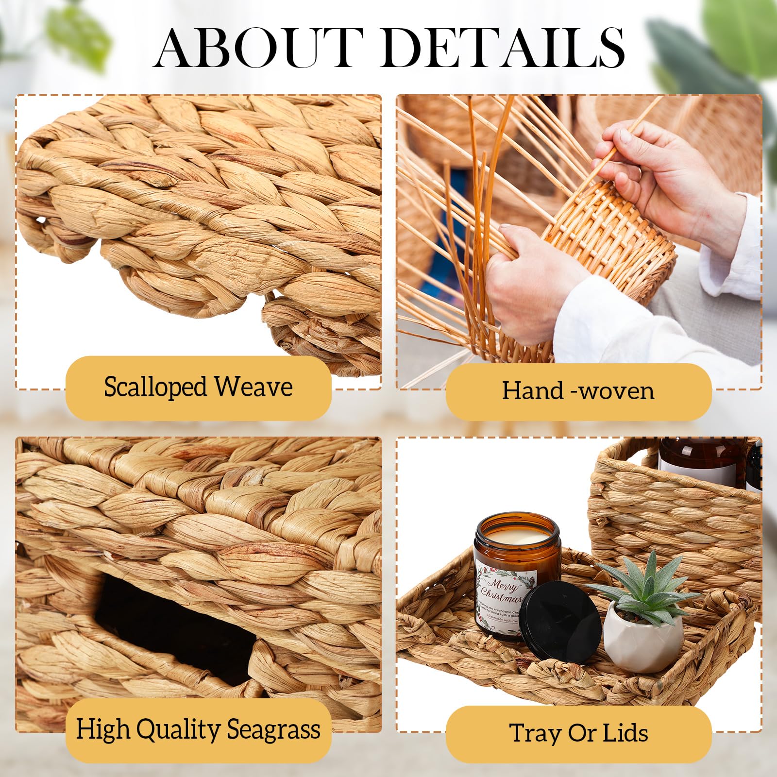 Reallnaive wicker storage basket extralarge with lid for spacious storage