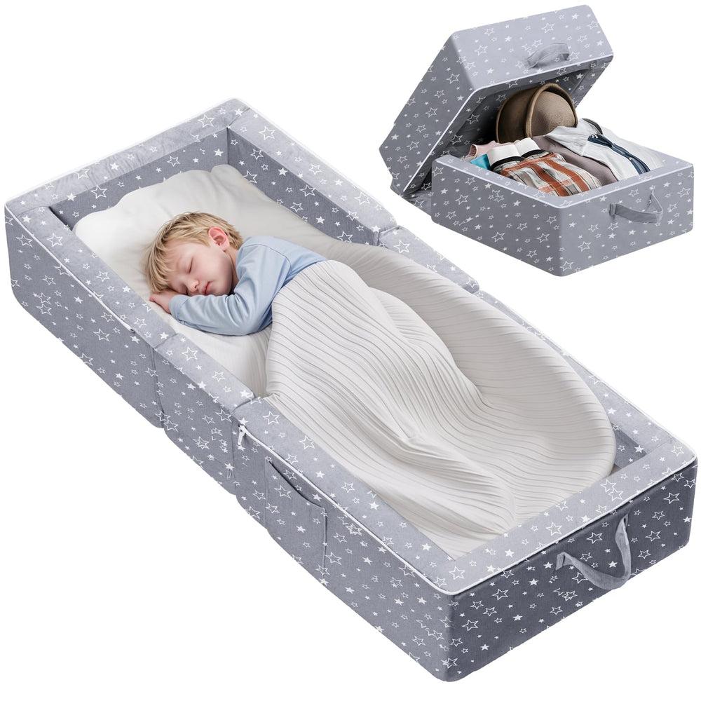 REAWUL toddler bed folded-compact design ideal for travel storage.