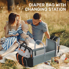 RECALLA diaper bag backpack with multi-pocket design offers fast-access spaces for phone and essentials.