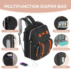 RECALLA diaper bag backpack changing-station provides a clean surface while out