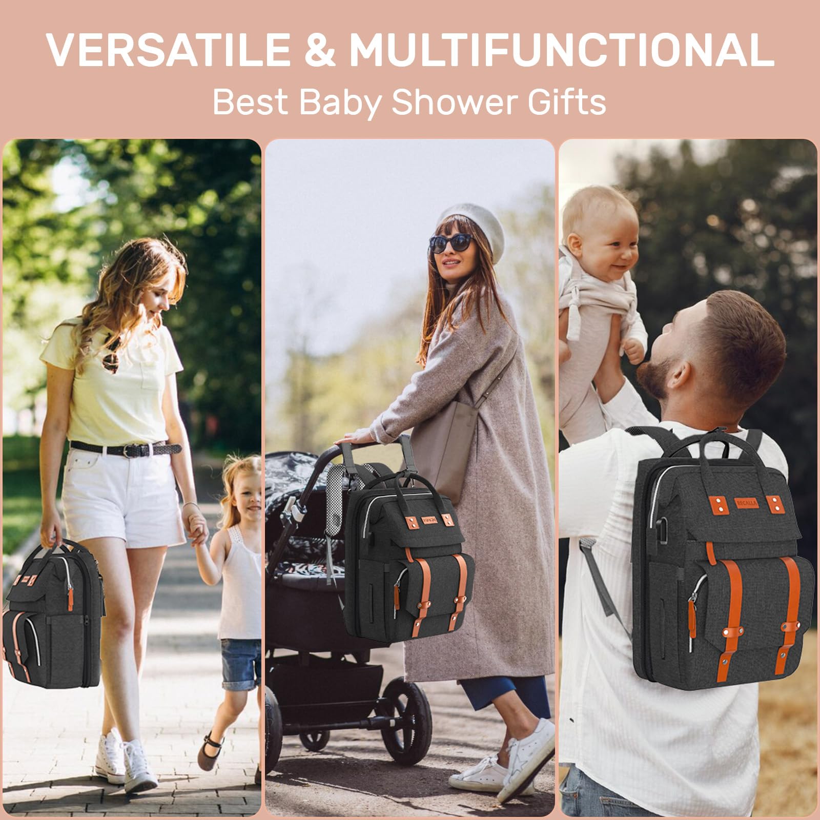 RECALLA diaper bag backpack gift-idea for baby showers and parents